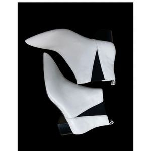 Nine West white and black heeled boots